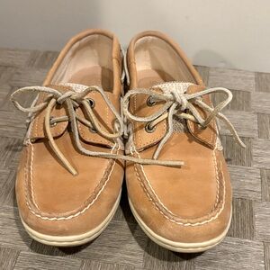 Sperry Light Brown Leather Boat Shoes